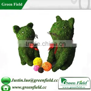 Cat Wire Frame Topiary With Moss Topiary Garden thumbnail-1