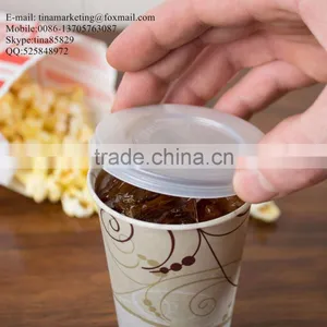 Custom High-Quality Polystyrene Translucent Flat Plastic Lid With Straw Slot for Paper Cup thumbnail-1