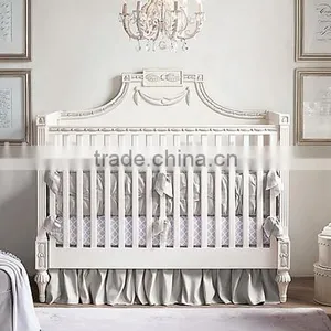 Victoria Style Carved Wooden Children Bed, Noble Children Bedroom Furniture Set, Wooden Princess Child/Kid's Bed thumbnail-3