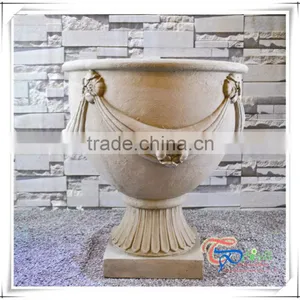High Quality Classical Polyresin Pedestal Garden Planters and Urns thumbnail-3