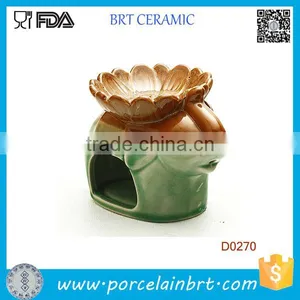 Lotus Flower on Elephant Back Aromatherapy Candle Ceramic Oil Burne thumbnail-1