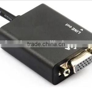 High Quality Hot Sale HD MI To VGA Converter With Audio Convex Head VGA Audio Converter Adapter Cable thumbnail-4