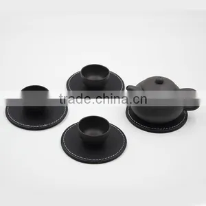 Cheap Promotion PU Leather Coaster,Heat Insulation Beer Pad thumbnail-3