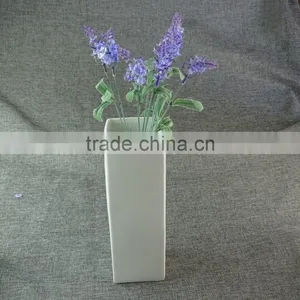 Stocklot Cheap Rectangular White Porcelain Flower Vase thumbnail-1