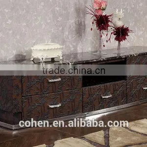 Mdf Cabinets tv Set/wall Unit With Stainless Steel Base for Hotel/living Room Furniture E126 thumbnail-2