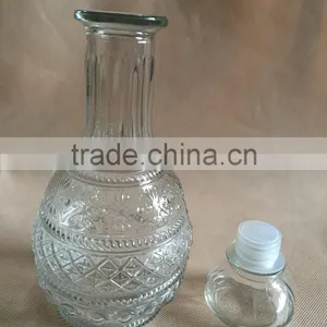 Beautiful Glass Wine Bottle , Glass Bottle , Glass Bottle With Lid , Glassware thumbnail-2