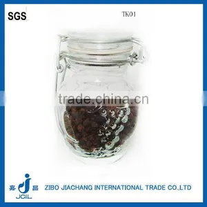 2016 Cheap Big Belly Mini Clear Glass Spice Jar With Clamp Lid thumbnail-1