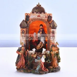 Resin Religious Indoor Ornaments Bethlehem Scene Christmas Nativity Set thumbnail-3