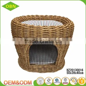 China Custom Nice Quality Beautiful Antique Pet House Wicker Dog Bed Indoor Cat House for Sale thumbnail-2