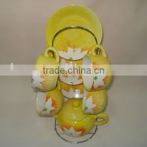 Ceramic Tea Set With Iron Stand thumbnail-1