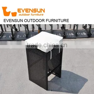 China EVENSUN Manufacturer Outdoor Furniture Rattan Wicker Garden Bar Stools thumbnail-2
