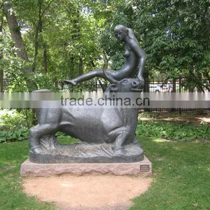 Bronze Foundry Bronze Bull Sculpture Nude Woman Bronze Sculpture for Garden thumbnail-1