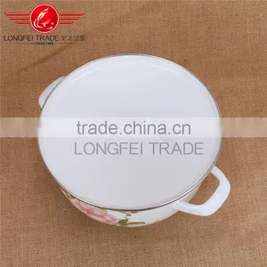 Luxurious Enamel / Ceramic Kitchenware European Cookware Pot With Hollow Handle thumbnail-5