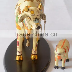 Indian Handicraft Standing Resin Kamdhenu Cow thumbnail-4
