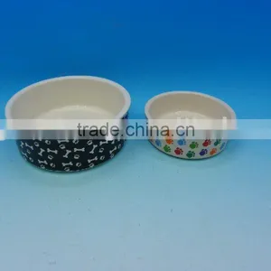 5inch Dolomite Ceramic Dog Bowl With Bone Printing thumbnail-1