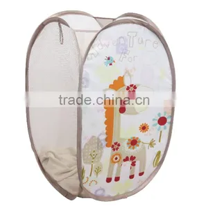 High Quality Mesh Folding Pop up Laundry Clothes Hamper Basket thumbnail-1