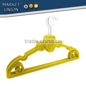 ABS Plastic Rose Shape Velvet Antiskid Hanger Flocking Clothes Hanger With Pulley,ABS,Nylon Villi,Chrome Plated Hook thumbnail-3