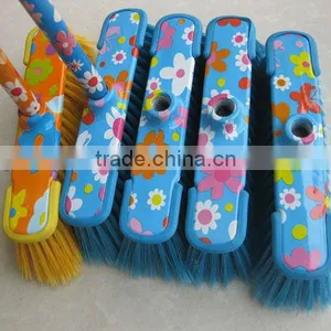 120cm Length Flower PVC Design Plastic Broom With Stick for Cleaning Tools thumbnail-2