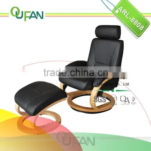 Oufan Leather Reclining Wood Chair With Ottoman ARL-8808 thumbnail-1