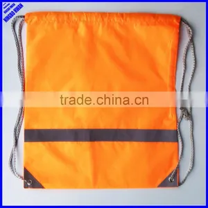 Cheap Promotional Orange 190T Polyester Pull String Bag thumbnail-1