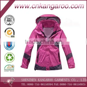 Ladies' 100% Polyester Windproof Mountaineering Jacket With Inner Fleece thumbnail-1