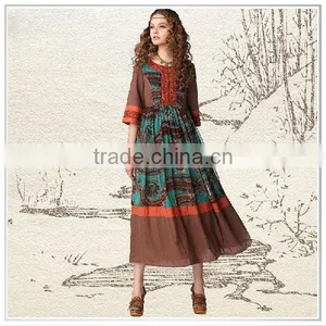 Customized 2015 New Design Digital Printing Silk Georgette Dresses thumbnail-1