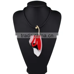 2016 Big Brand Women Costume Necklace Arcylic Pendant Jewelry thumbnail-2