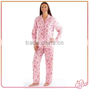 Warm Soft Fleece Floral Long Sleeve Women Flannel Pajama thumbnail-2