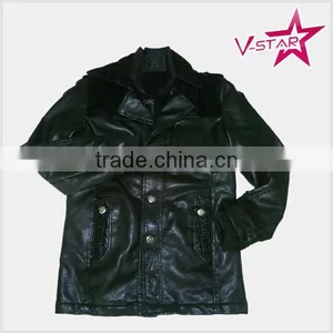 Customized Wholesale Mens Pu Jacket 2016 Fur-lining Pu Jacket thumbnail-1