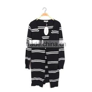 Garment Manufactorer Wholesale Great Design Fashion Casual Wear Stripe Long Winter Coats Ladies 2017 thumbnail-4