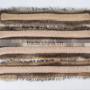 BBG-H-11 Factory Wholesale Natural Color 100% Real Raccoon Fur Trim/trimming/strip thumbnail-6