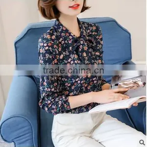 New Models Blouses Fashion Elegant Office Blouse Work Wear Loose Printed Women Formal Tops and Blouses thumbnail-3