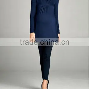 China Wholesale Maternity Clothes Tunic Long Sleeve Woman Maternity Tops thumbnail-3