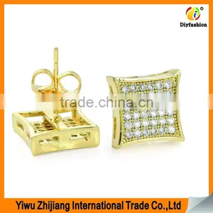 2017 New Fashion Set Auger Inlay Zircon Platinum Plating Rhombus Earrings thumbnail-2