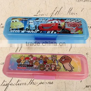Curtom Logo Print Transparent Colorful Plastic Pencil Case Pen Boxes thumbnail-3