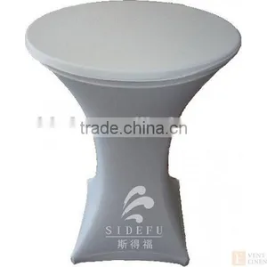 Wholesale Banquet Used Hotel Bar Lycra Spandex Cocktail Table Cover thumbnail-2