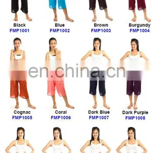 Thai Fisherman Pants Cotton 100% Wrap Unisex Yoga Boho Capri Long Trousers thumbnail-3