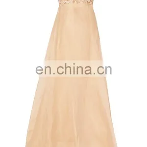 Fashion White Gold Bead and Sequin Embellished Dresses for Women, Silk Gown Evening Dress thumbnail-4