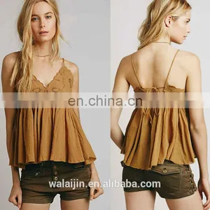 Woman Babydoll Open Bra Top Design Fashion Embroidered Cami thumbnail-1
