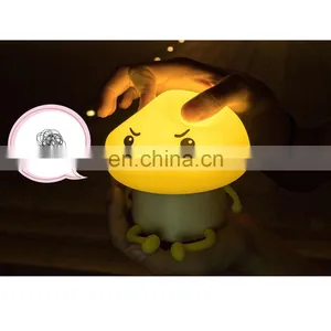 1200mAh Cute Silicone Cartoon Mushroom USB Charging Night Light Touch Sensor LED Lamp thumbnail-3