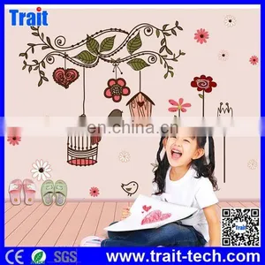 Cute Birdcage Flowers Pattern DIY Removable PVC Decals Wall Stickers for Children Room thumbnail-1