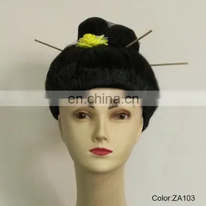 Party Japanese Geisha Girl Hair Bun Wigs P-W209 thumbnail-1