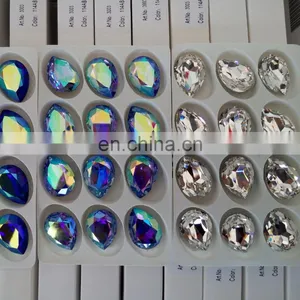 Crystal Glass Jewelry Stones AB Drop Shape For Jewelry Making thumbnail-2