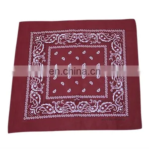 Lingshang Custom Promotional Paisley Printed Square Cotton Bandana Wholesale thumbnail-3