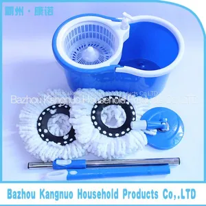 High Quality 360 Rotation Spin Mop With 2 Mop Heads SS Bucket Reusable Mop thumbnail-1