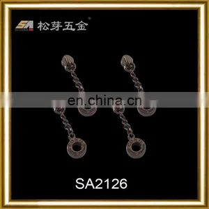 Custom Metal Zipper Pull,zipper Puller With Chain+logo thumbnail-1
