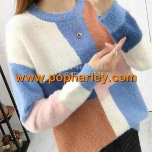 China Factory Wholesale Woman Velvet Mink Sweater thumbnail-2