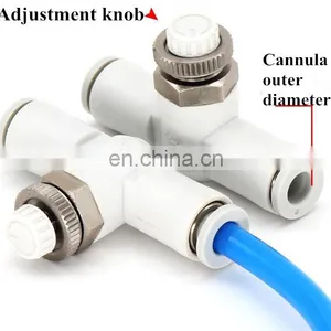 SMC Type Pipe Throttle Valve Rotary Air Fitting Connector AS1001F-06 thumbnail-3