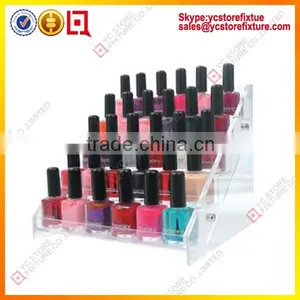 2015 Professional 6 Tier Clear Wall Mounted Acrylic Nail Polish Display Rack/stand COS034 thumbnail-4