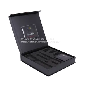 Custom Flip Design Paper Perfume Packaging Box Magnet Closer Gift Box With EVA Insert and PVC Pouch thumbnail-1